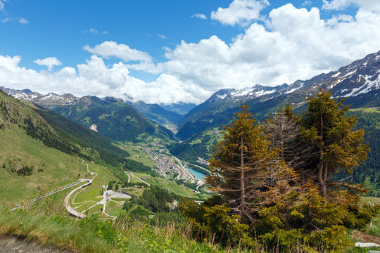 Summer Alps mountain pass