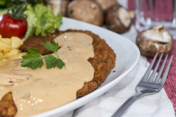 Cutlet with Mushroom Sauce