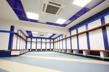 Empty locker room in Stadium