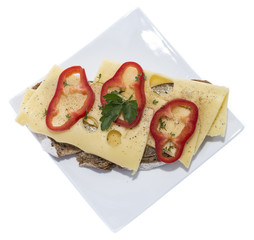 Cheese Sandwich isolated on white