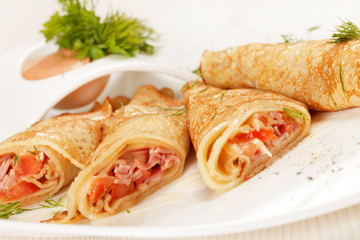 Pancakes with Salmon