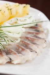 Marinated herring fillets
