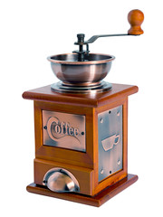 manual coffee grinder in a retro style