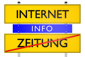 Fototapeta premium Internet vs Zeitung_konzeptionell Information - 3D