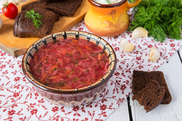 Vegetables soup from beetroot