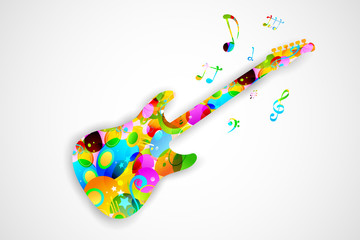 Naklejka na ściany i meble Colorful Guitar