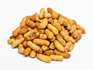 Pile of dried peanuts