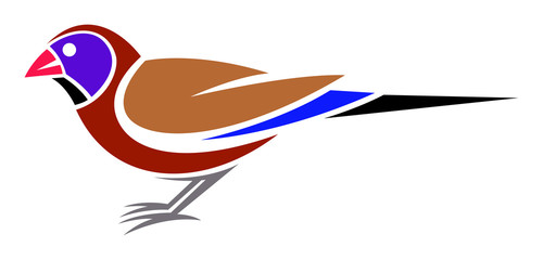 Stylized bird --- Violet-eared Waxbill