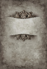 Vintage royal silver background with floral ornaments