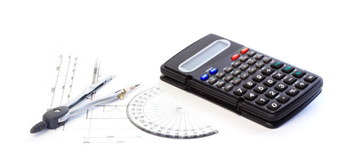 Measuring on the construction drawings