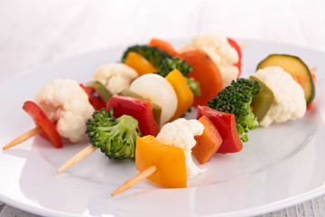 vegetables on pick