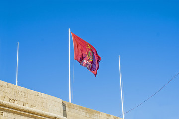 Fototapeta premium Vittoriosa flag in Birgu, Malta