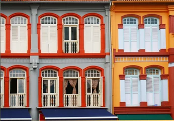 Zelfklevend Fotobehang colorful windows facade © atthameeni