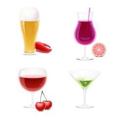 drinks vector icon set