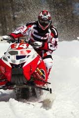 red snowmobile