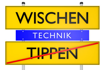 Wischen vs Tippen_konzeptionell Technik - 3D