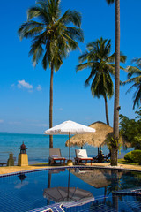 Swimming pool on the beach in Thailand