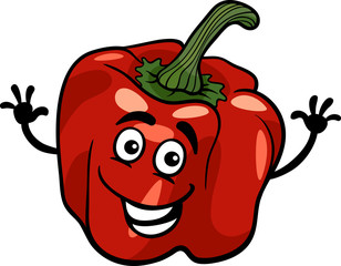 cute red pepper vegetable cartoon illustration