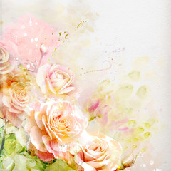 Watercolor roses © Guz Anna