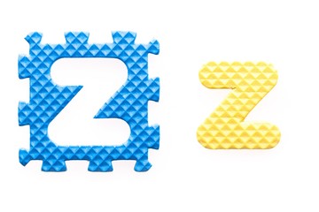 Colored letters Z alphabet for children