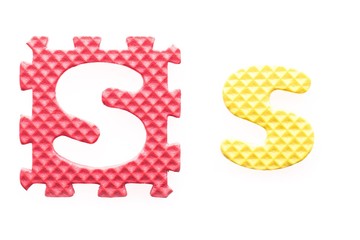 Colored letters S alphabet for children