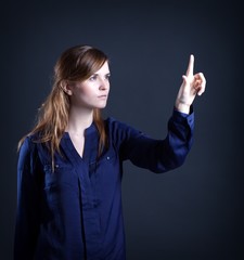 Woman's hand, one finger pointing something