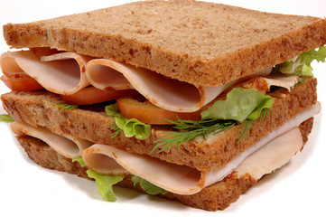 Obraz premium Close up of freshly made sandwich
