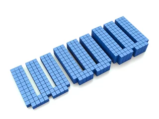 Foto auf Acrylglas Pixel WWW - blaues Internetsymbol