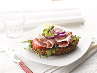 Turkey and Ham Sandwich with Potato Chips