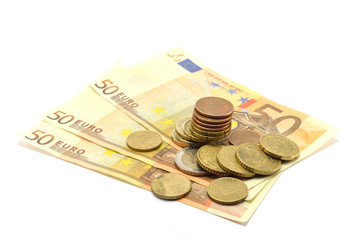 coins and banknotes euro