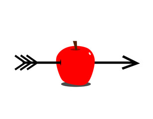 apple with arrow through
