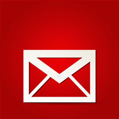 EPS Vector 10 - mail icon on isolated on red