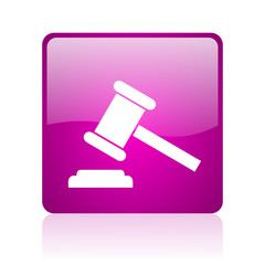 law violet square web glossy icon