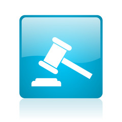 law blue square web glossy icon