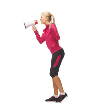 woman with megaphone