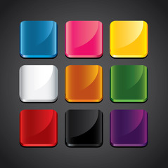 colorful glossy backgrounds for app icons vector set