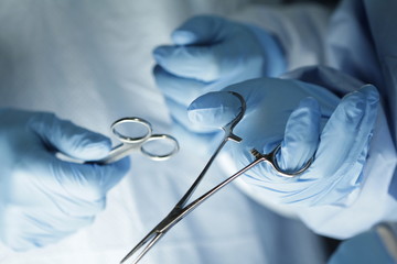 Close up of hands in surgery