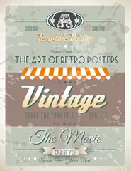 Stickers pour porte Poster vintage Modèle de page rétro Vintage Grunge