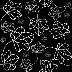 Papier Peint photo autocollant Fleurs noir et blanc Motif floral &quot Batrachium&quot  bw.eps