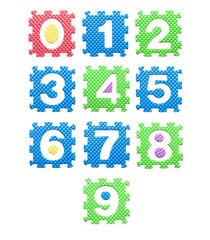 Colored numbers for children, kid's puzzles