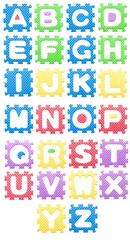 Colored puzzles letters, Alphabet for children