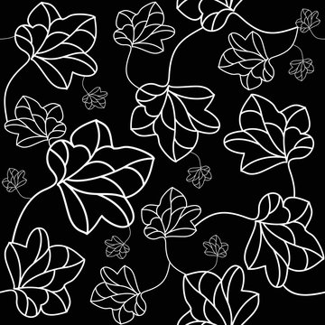 Floral pattern "Batrachium" bw.eps