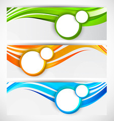 Set of wavy banners