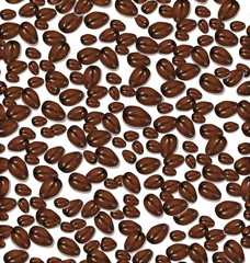 Coffee beans seamless background