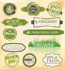Set of organic labels set - obrazy, fototapety, plakaty