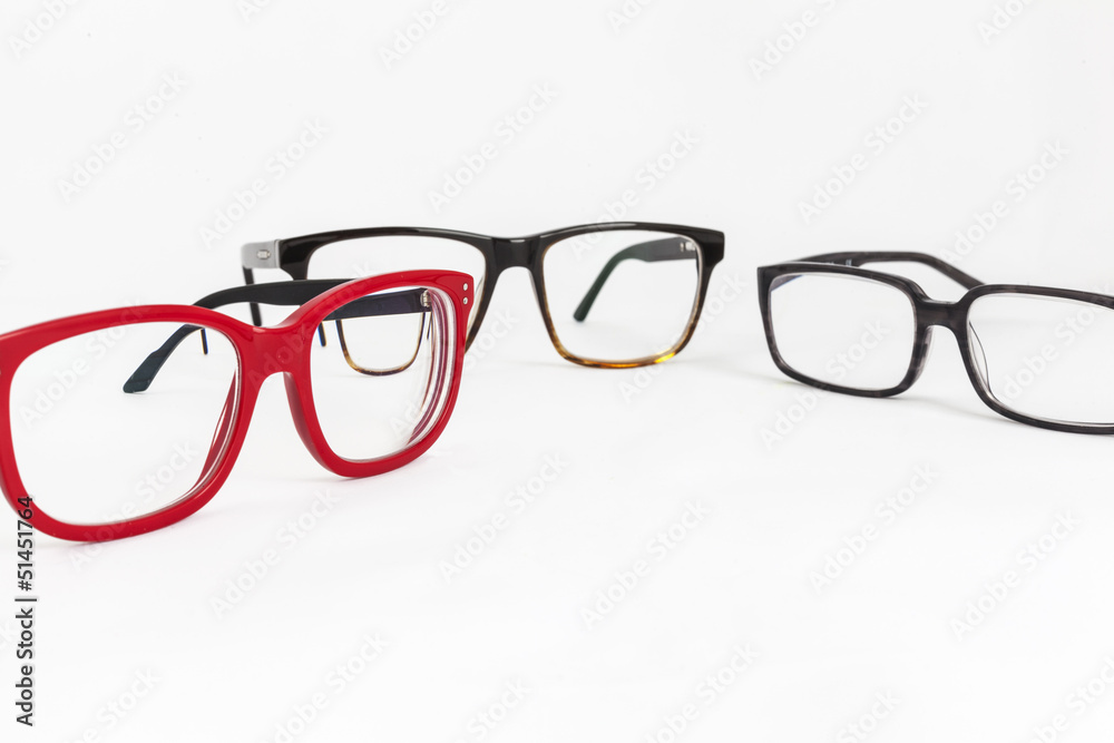 Wall mural many red and black eyeglasses