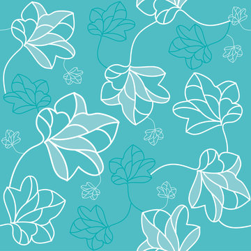 Floral pattern "Batrachium" monochrome.eps
