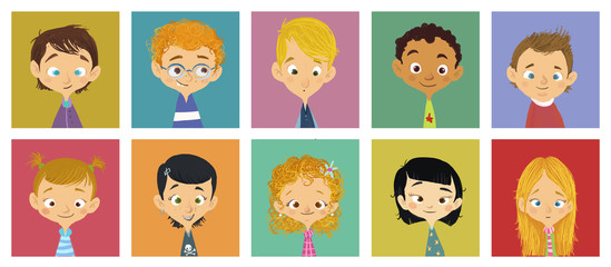 caras de niños y niñas