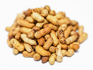 Pile of dried peanuts