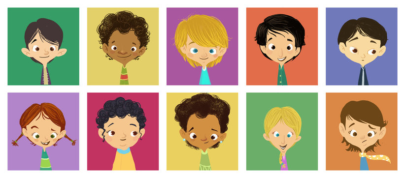 caras de ni&ntilde;as y ni&ntilde;os